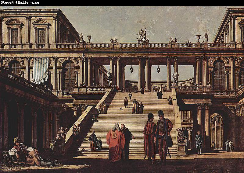 Bernardo Bellotto Capriccio, Palasttreppe